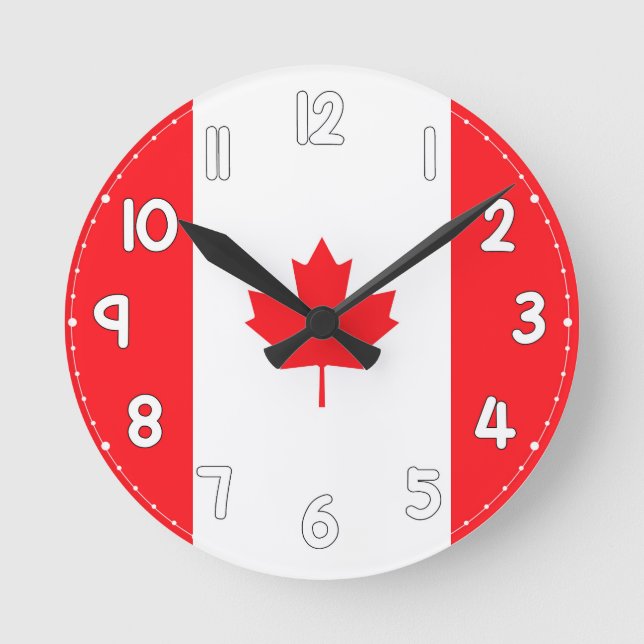 Canadian Flag Wall Clock - Flag of Canada (Front)