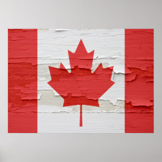 Canadian Flag Weathered Poster