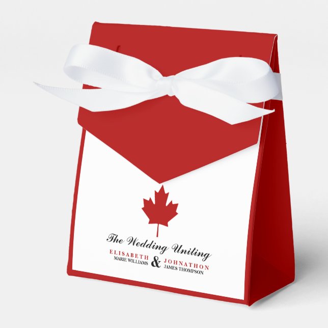 Canadian Flag Wedding Favor Box (Front Side)