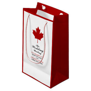 Canadian Flag Wedding Small Gift Bag