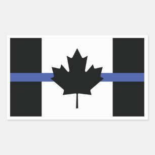 Canadian flag with blue line,Thin blue line canada Sticker