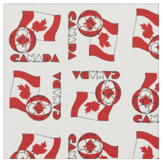 Canadian Flag with Soccer Ball Fabric