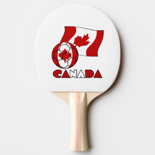 Canadian Flag with Soccer Ball Ping Pong Paddle