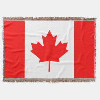 Canadian flag woven throw blanket | Canada leaf