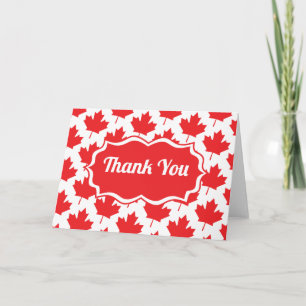 Canadian Flage Maple Leaf Canada Day Thank You Card