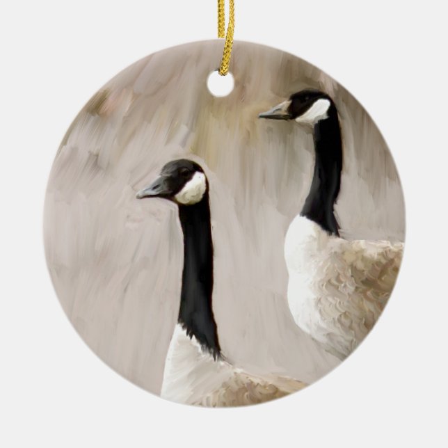 Canadian Geese Ceramic Ornament (Front)