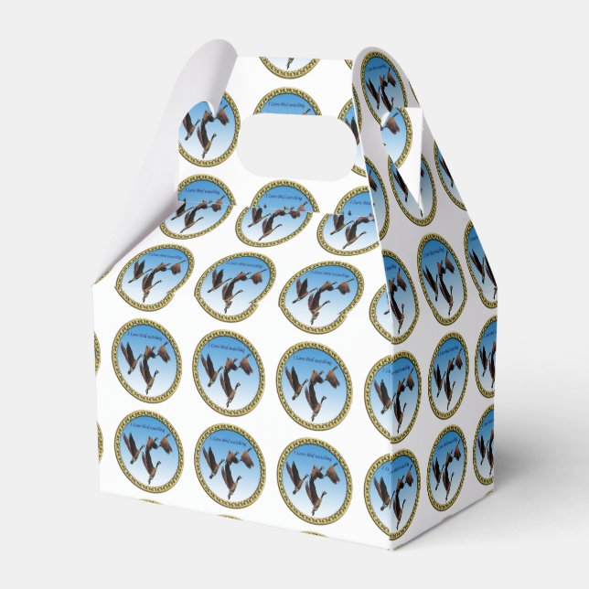 Canadian geese flying together kids design favor box (Back Side)