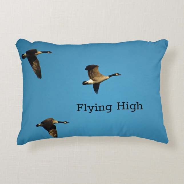 Canadian geese in flight  accent pillow (Front)