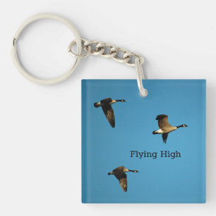 Canadian geese in flight  keychain
