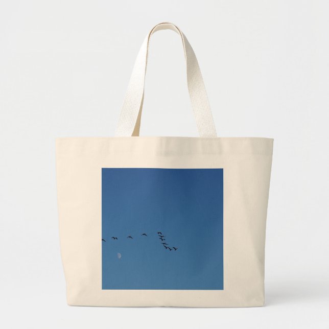 Canadian geese in flight         large tote bag (Front)