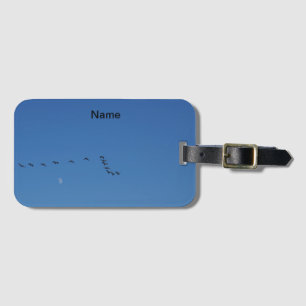 Canadian geese in flight luggage tag