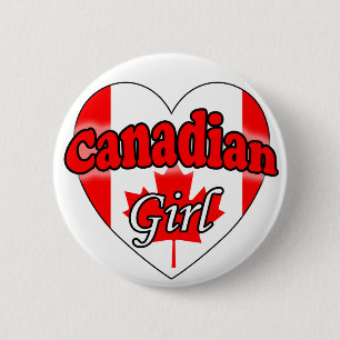 Canadian Girl 2 Inch Round Button