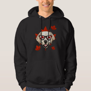 Canadian Golden Retriever Maple Leaf Patriotic Can Hoodie