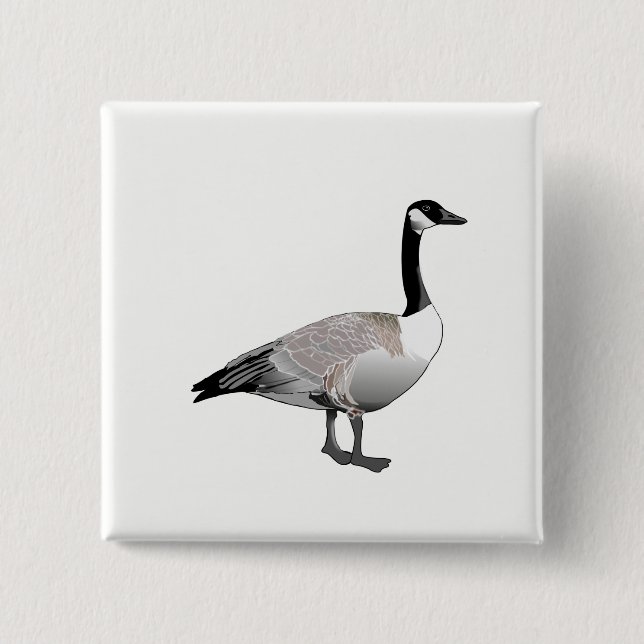 Canadian Goose 2 Inch Square Button (Front)