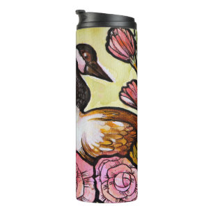 Canadian Goose Canada Geese Pink Floral Art        Thermal Tumbler