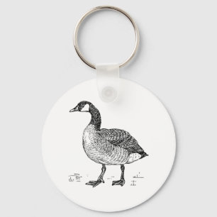 Canadian Goose Fine Art Sketch, Bird Drawing Keychain