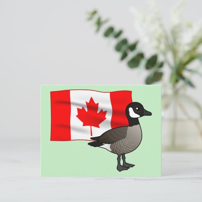 Canadian Goose & Flag Postcard (Standing Front)