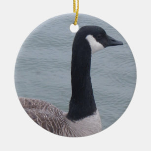 Canadian Goose on a Lake Ceramic Ornament