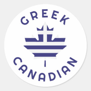 Canadian Greek  Roots  Classic Round Sticker