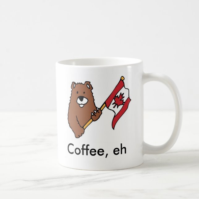 Canadian grizzly bear maple leaf flag coffee mug (Right)