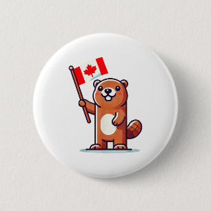 Canadian Groundhog Flag Funny Holiday Summer Canad 2 Inch Round Button