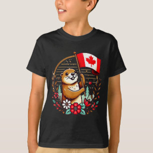 Canadian Groundhog Flag Funny Summer Canada Day Ho T-Shirt