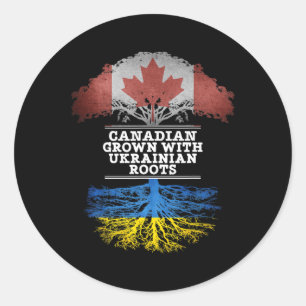 Canadian Grown With Ukrainian Roots Classic Round Sticker