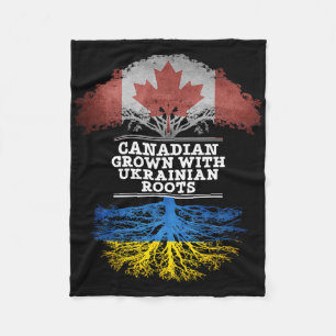 Canadian Grown With Ukrainian Roots T Shirt Fleece Blanket
