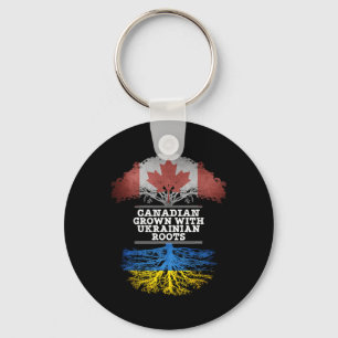 Canadian Grown With Ukrainian Roots T Shirt Keychain