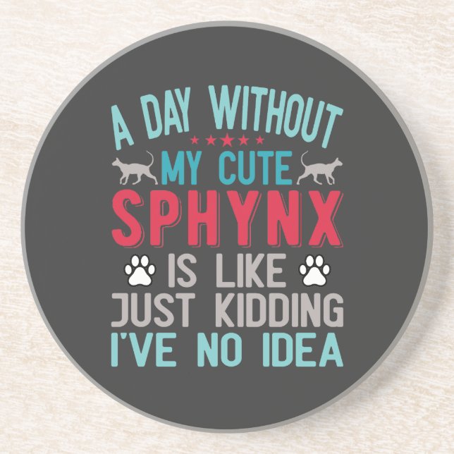 Canadian Hairless Sphynx Cat Owner Funny Saying Coaster (Front)