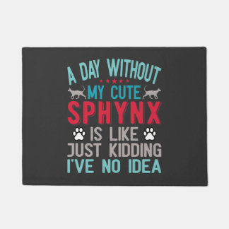 Canadian Hairless Sphynx Cat Owner Funny Saying Doormat