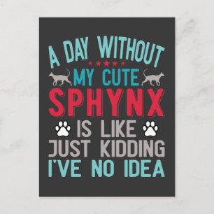 Canadian Hairless Sphynx Cat Owner Funny Saying Holiday Postcard