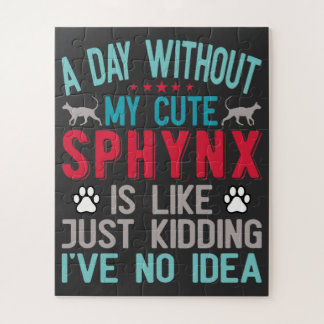 Canadian Hairless Sphynx Cat Owner Funny Saying Jigsaw Puzzle
