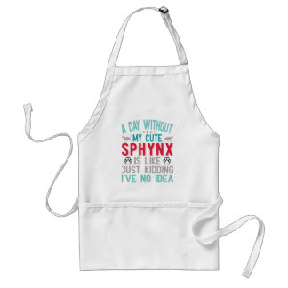Canadian Hairless Sphynx Cat Owner Funny Saying Standard Apron