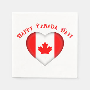 Canadian Heart Happy Canada Day Napkin
