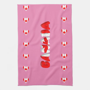 Canadian heart kitchen towel