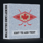 Canadian Hockey Flag Binder Trading Card Album<br><div class="desc">Customize your own 3 ring sports binder! To customize: Change the text by typing in the boxes to the right side of the binder image. You may need to click on the little thumbnail images below the main image to switch to the spine and front views of the binder, to...</div>
