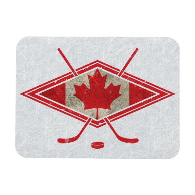 Canadian Hockey Flag Logo Magnet (Horizontal)