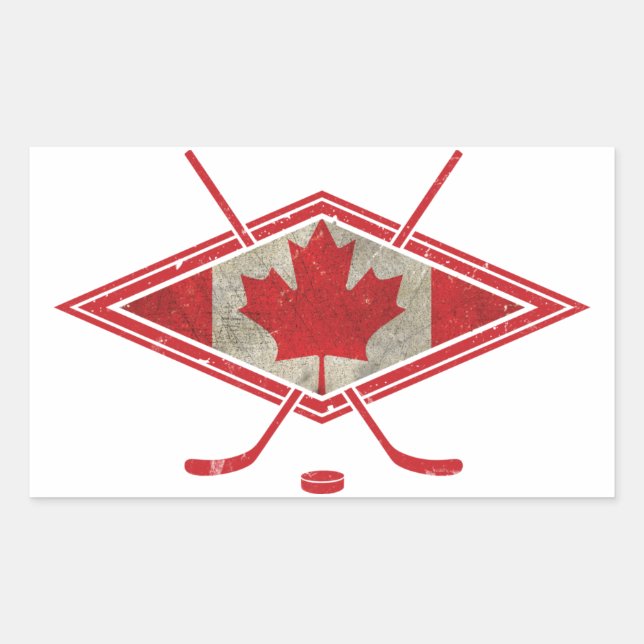 Canadian Hockey Flag Logo Sticker (Front)