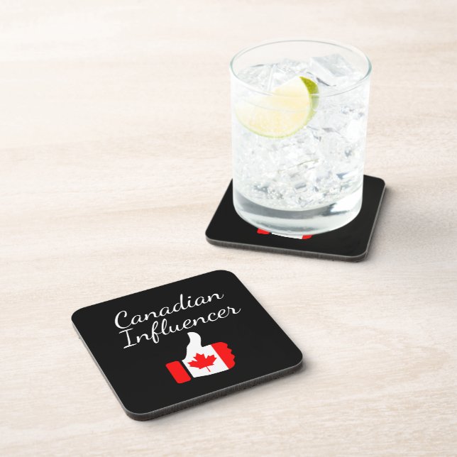 Canadian Influencer thumbs up Lighthouse route set Coaster (Right Side)