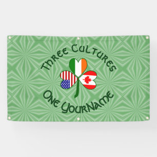 Canadian Irish American Shamrock Personalized  Banner