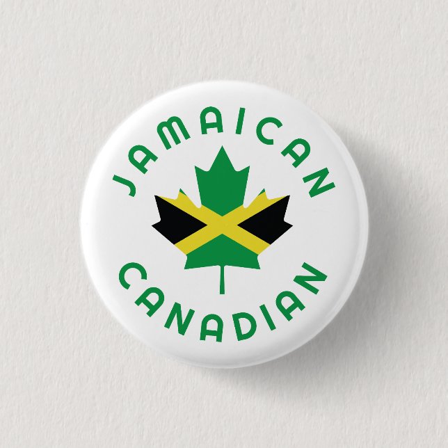Canadian Jamaican  Roots  1 Inch Round Button (Front)