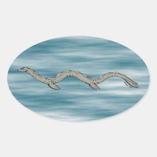 Canadian Lake Monster Oval Sticker