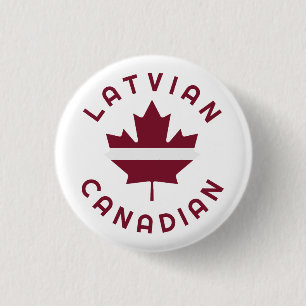 Canadian Latvian Roots 1 Inch Round Button