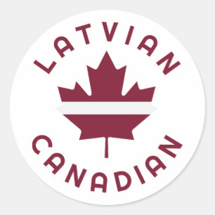 Canadian Latvian Roots Classic Round Sticker