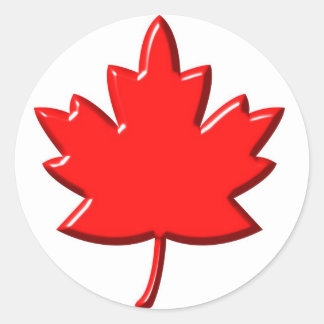 Canadian Leaf Classic Round Sticker