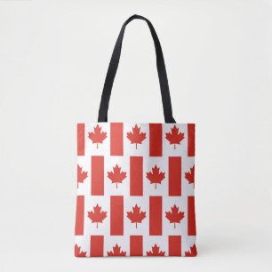 Canadian Leaf Flag O Canada Patriotic Tote Bag