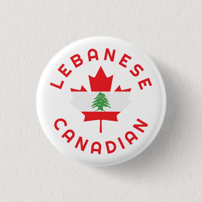 Canadian Lebanese Roots 1 Inch Round Button (Front)