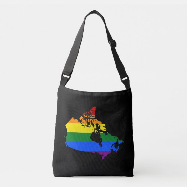 Canadian LGBT pride map Crossbody Bag (Front)