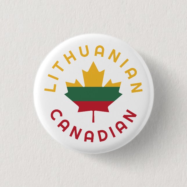 Canadian Lithuanian Roots  1 Inch Round Button (Front)